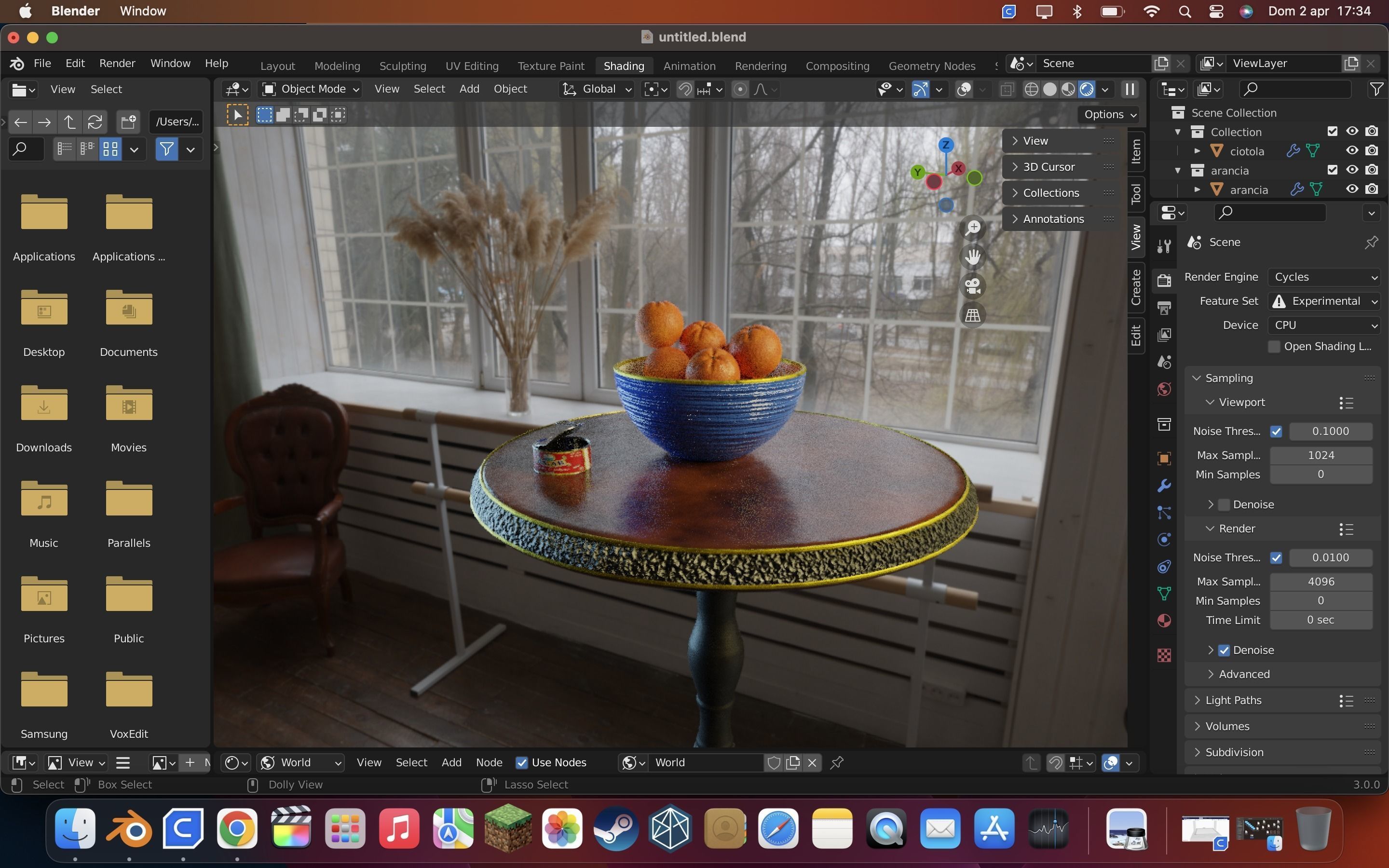 ORANGE and TABLE  Free 3D model_2