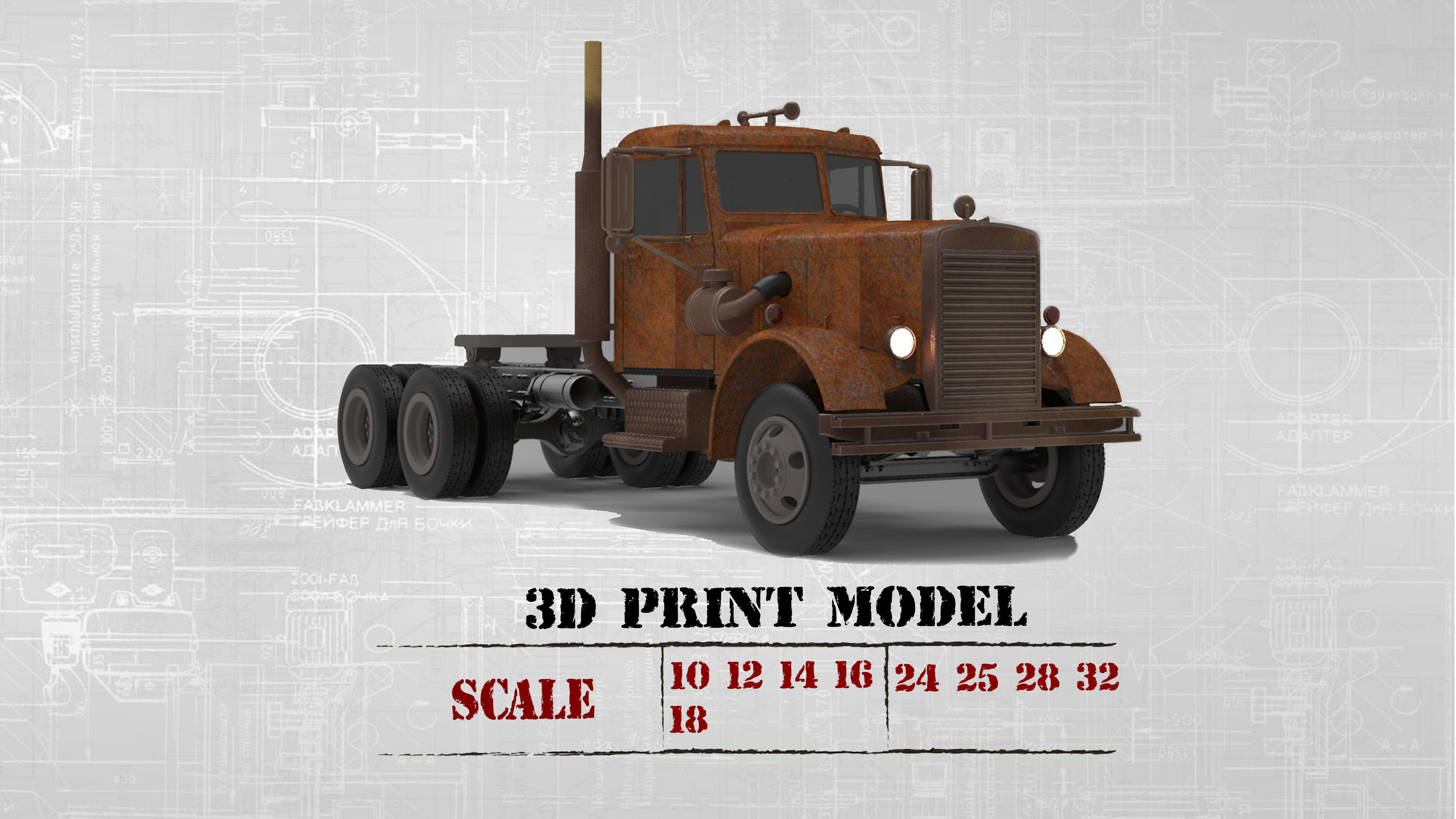  STL files American Industrial Truck 281 From The Movie Duel  3D print model_13