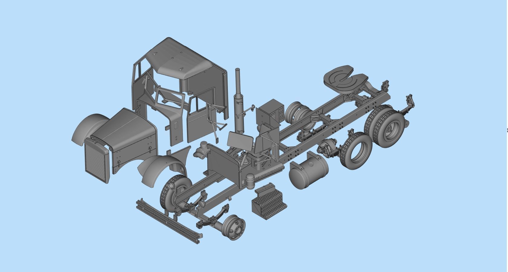 STL files American Industrial Truck 281 From The Movie Duel  3D print model_6