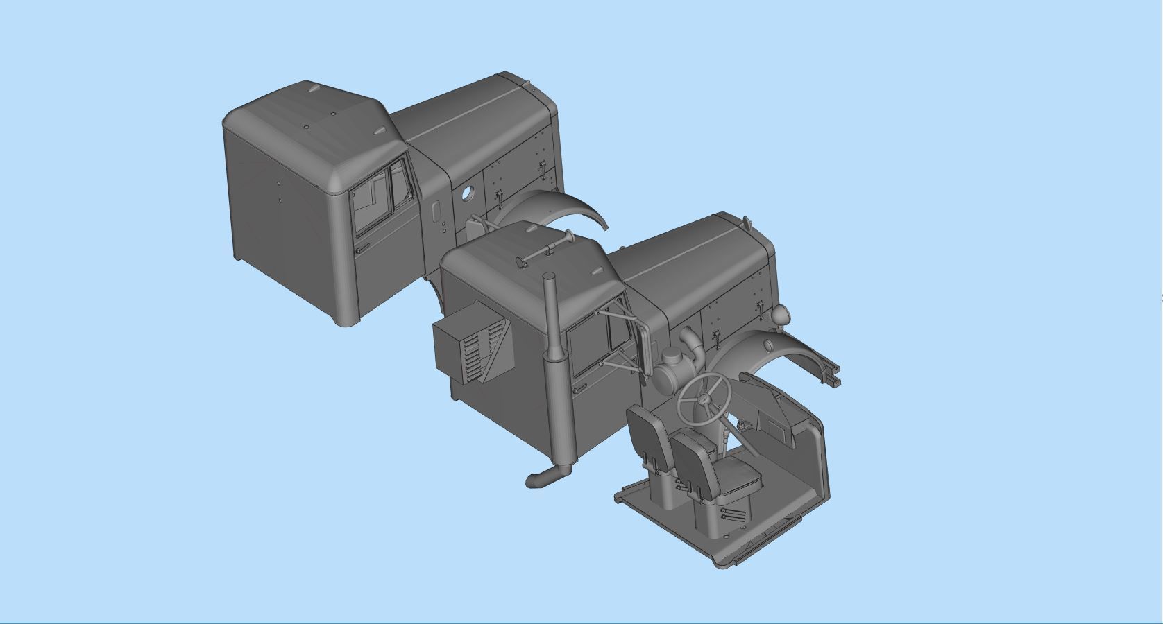  STL files American Industrial Truck 281 From The Movie Duel  3D print model_12