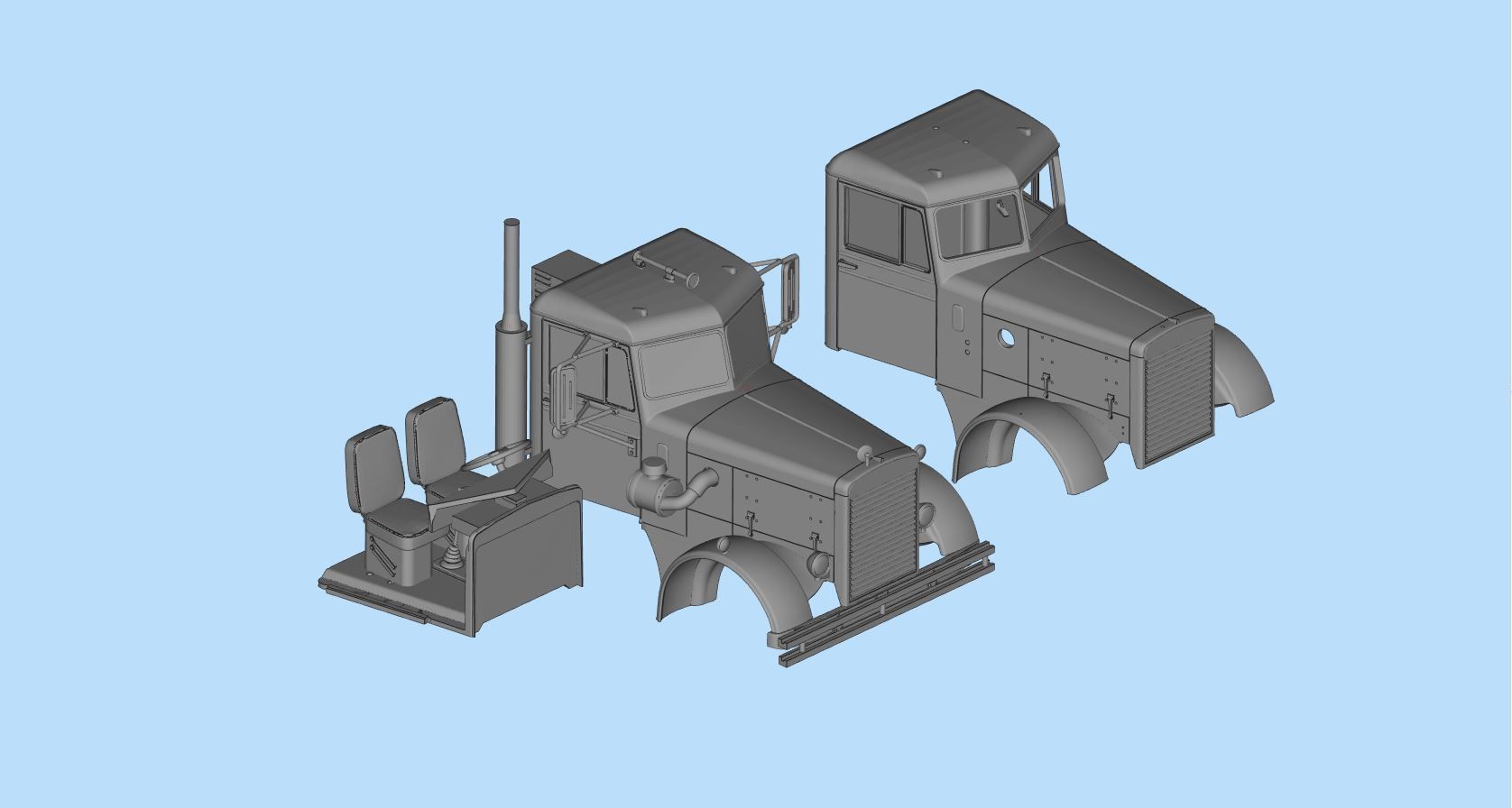  STL files American Industrial Truck 281 From The Movie Duel  3D print model_11