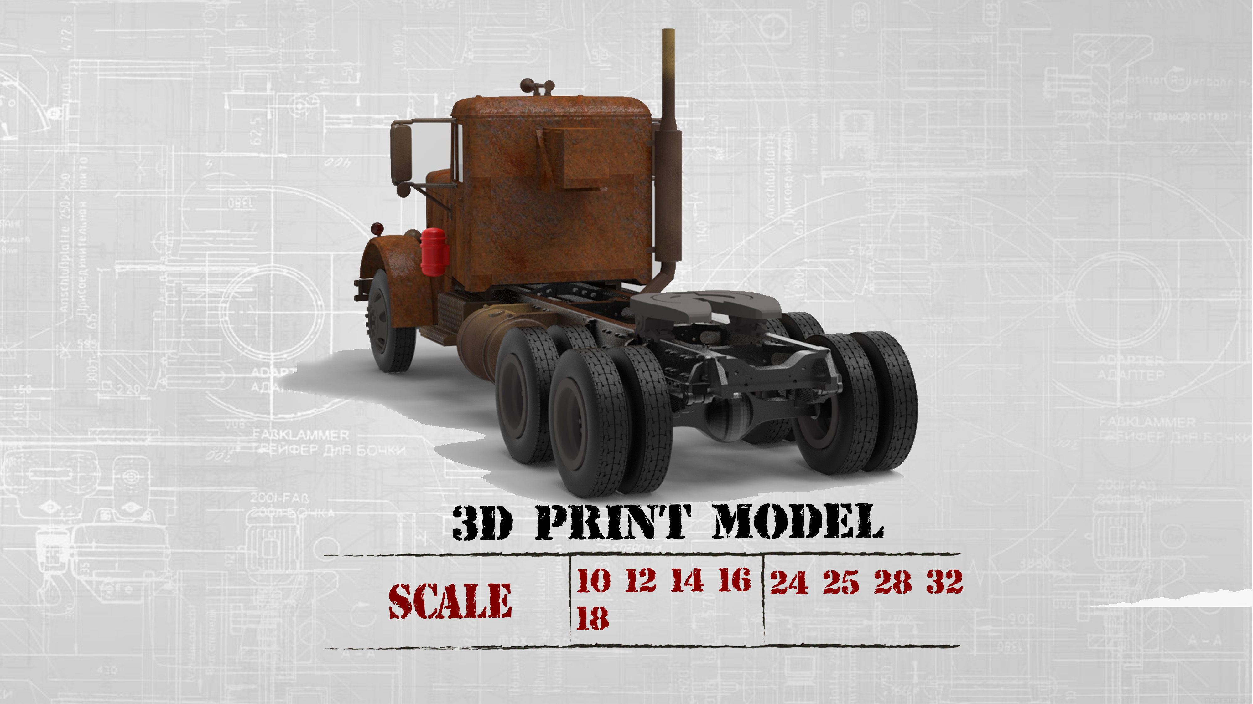  STL files American Industrial Truck 281 From The Movie Duel  3D print model_1