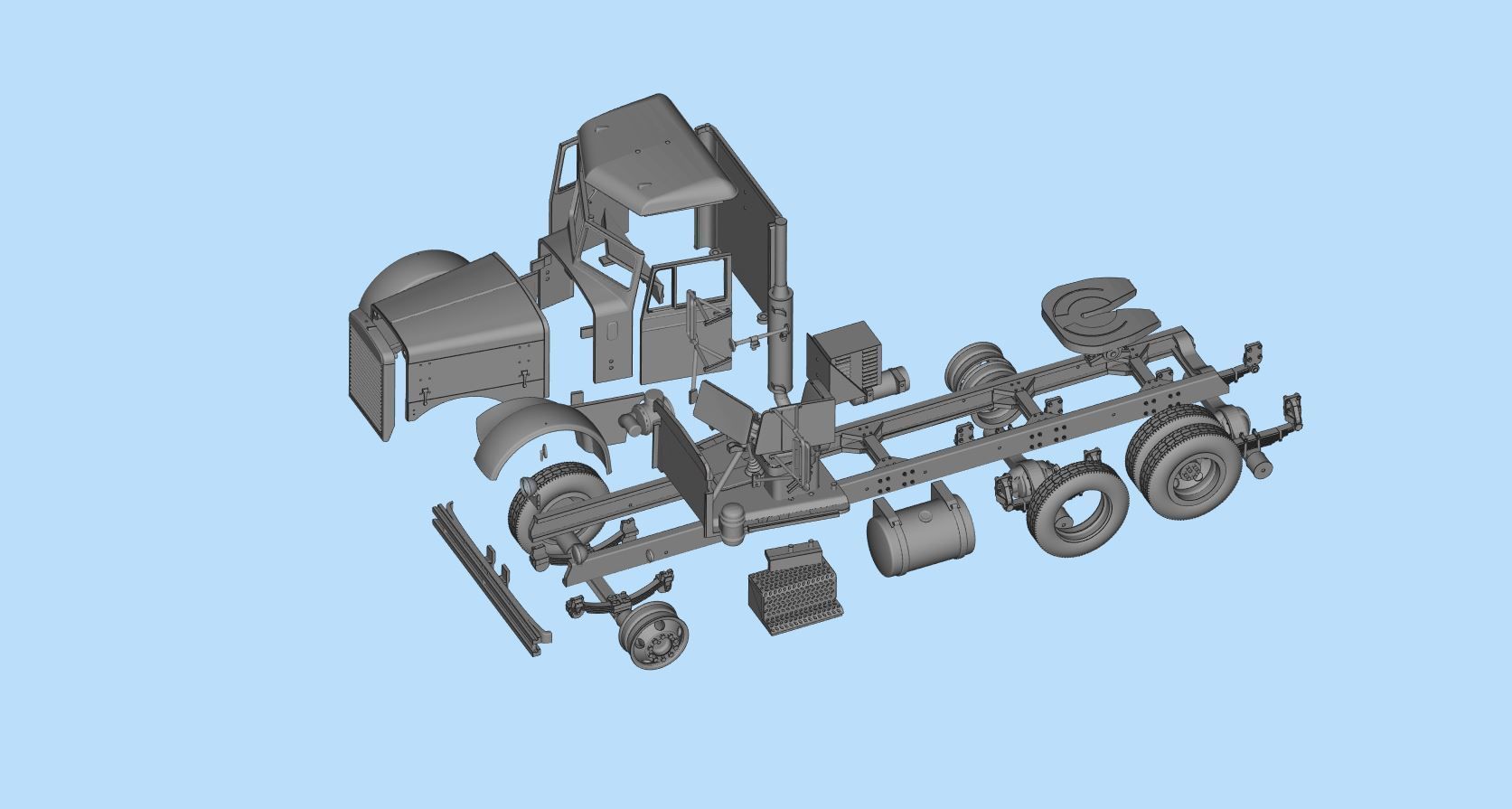  STL files American Industrial Truck 281 From The Movie Duel  3D print model_17