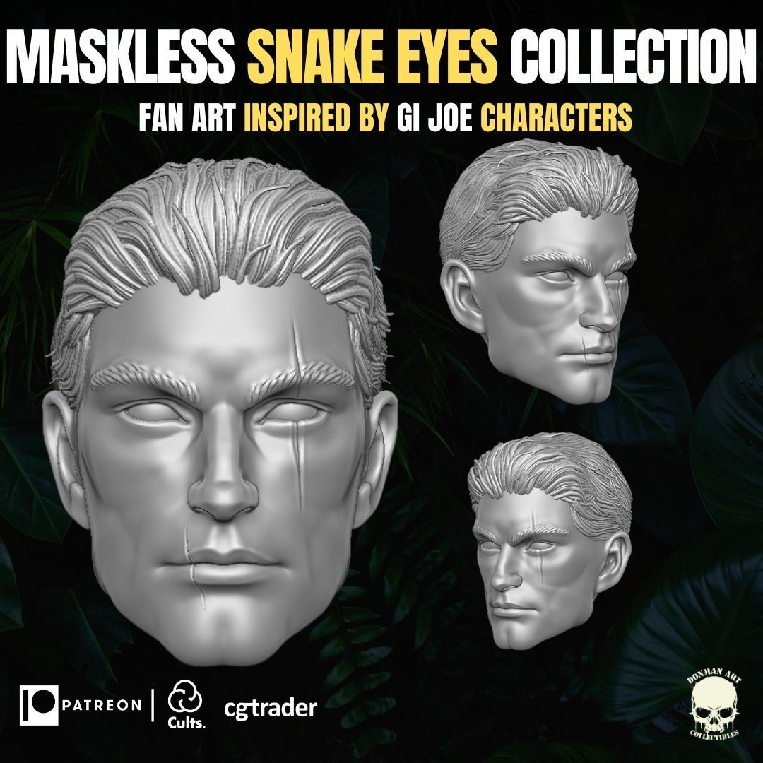 Maskless Snake Eyes Collection For Action Figures 3D print model_11