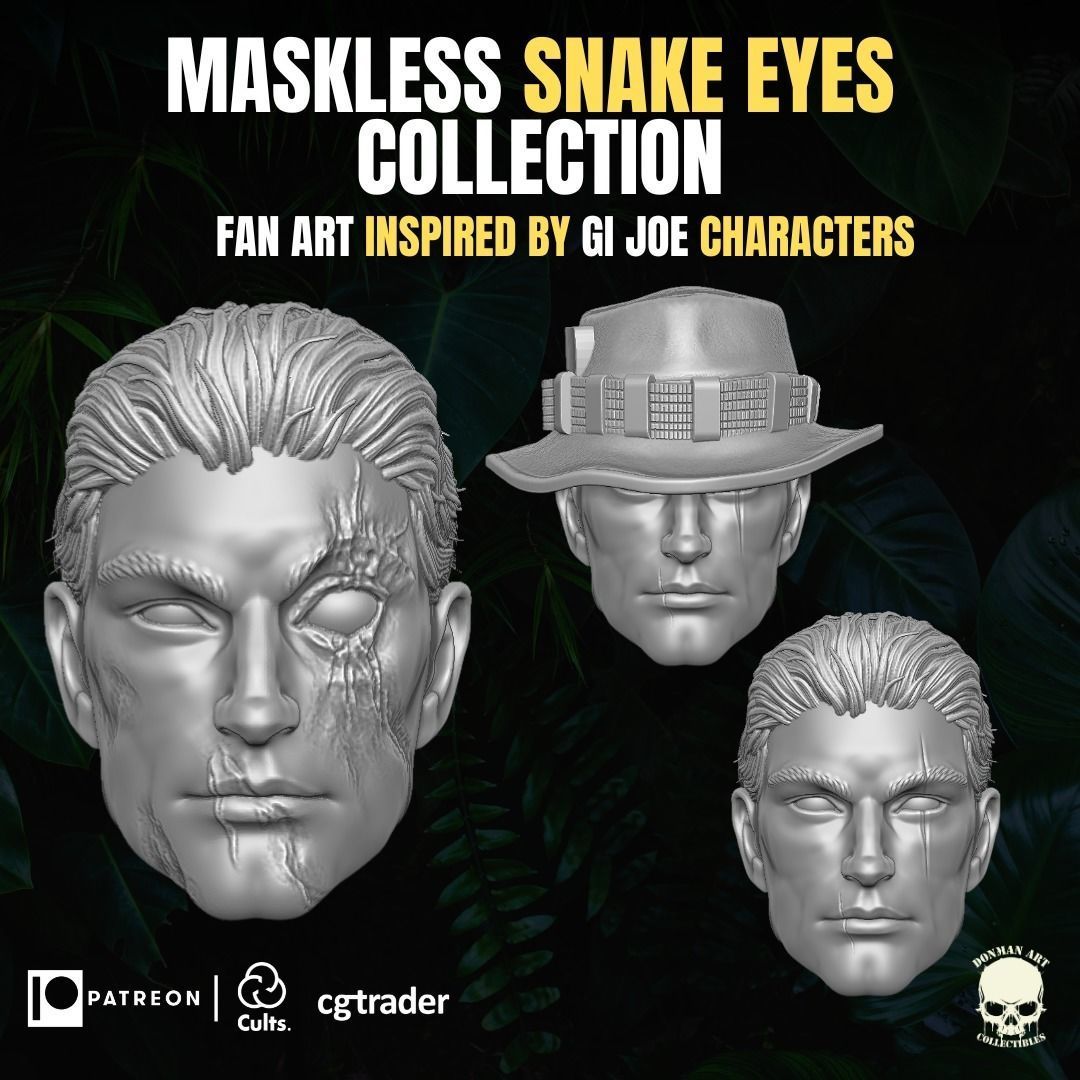 Maskless Snake Eyes Collection For Action Figures 3D print model_15