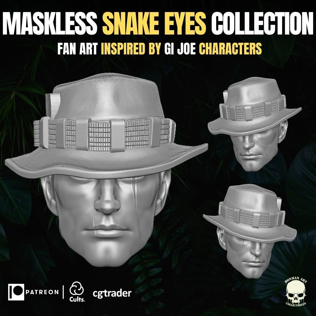 Maskless Snake Eyes Collection For Action Figures 3D print model_17