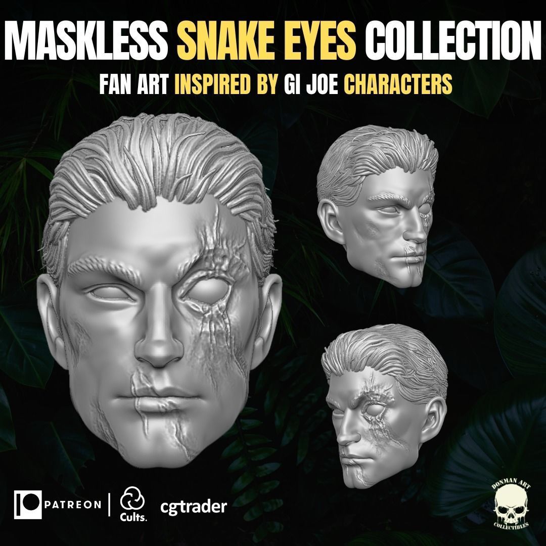 Maskless Snake Eyes Collection For Action Figures 3D print model_3