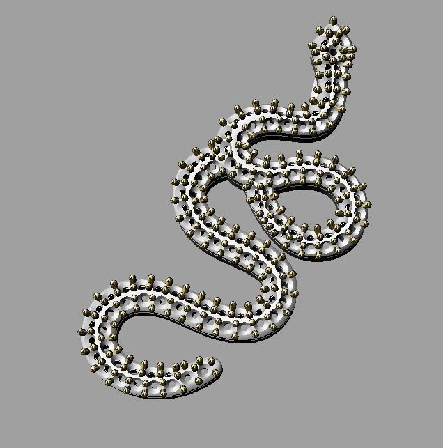 Snake pendent 3D print model_1
