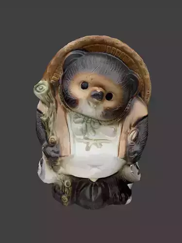 Shigaraki Tanuki - Japanese famous lucky racoon pottery statue 3D print model Shigaraki Tanuki - Japanese famous lucky racoon pottery statue 3D print model