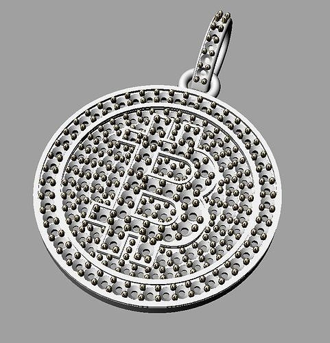 bitcoin pendent 3D print model