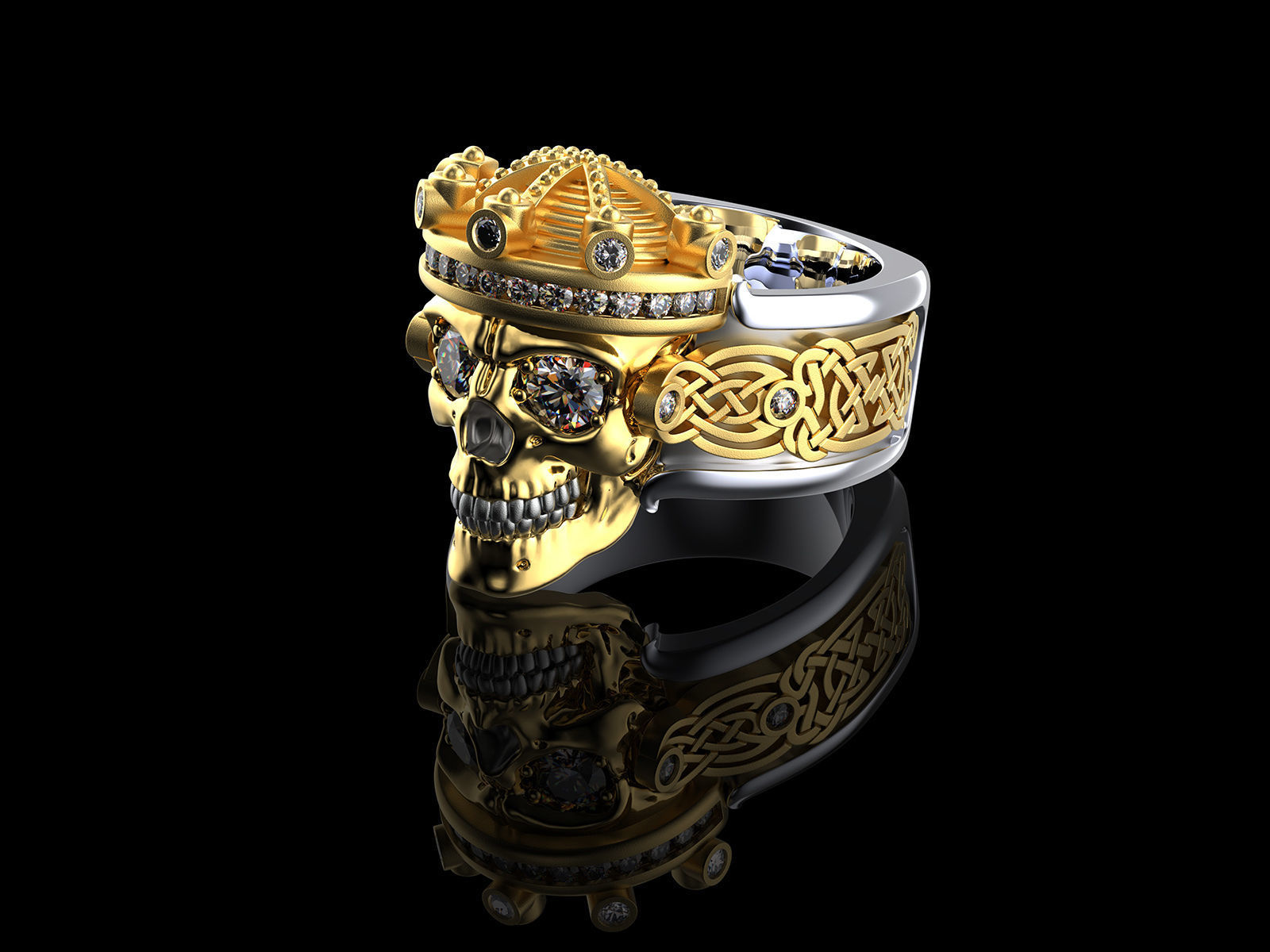 Skull fashion ring 0204 3D print model_20