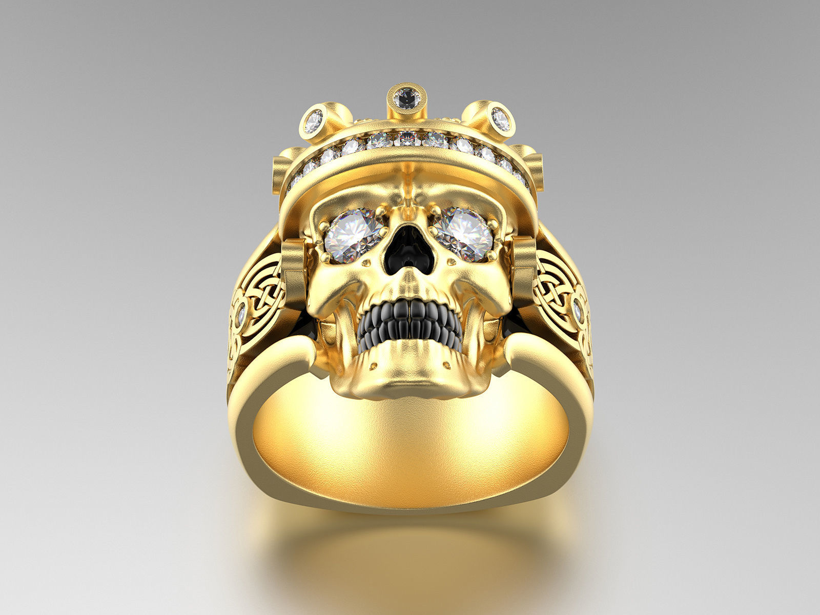 Skull fashion ring 0204 3D print model_6
