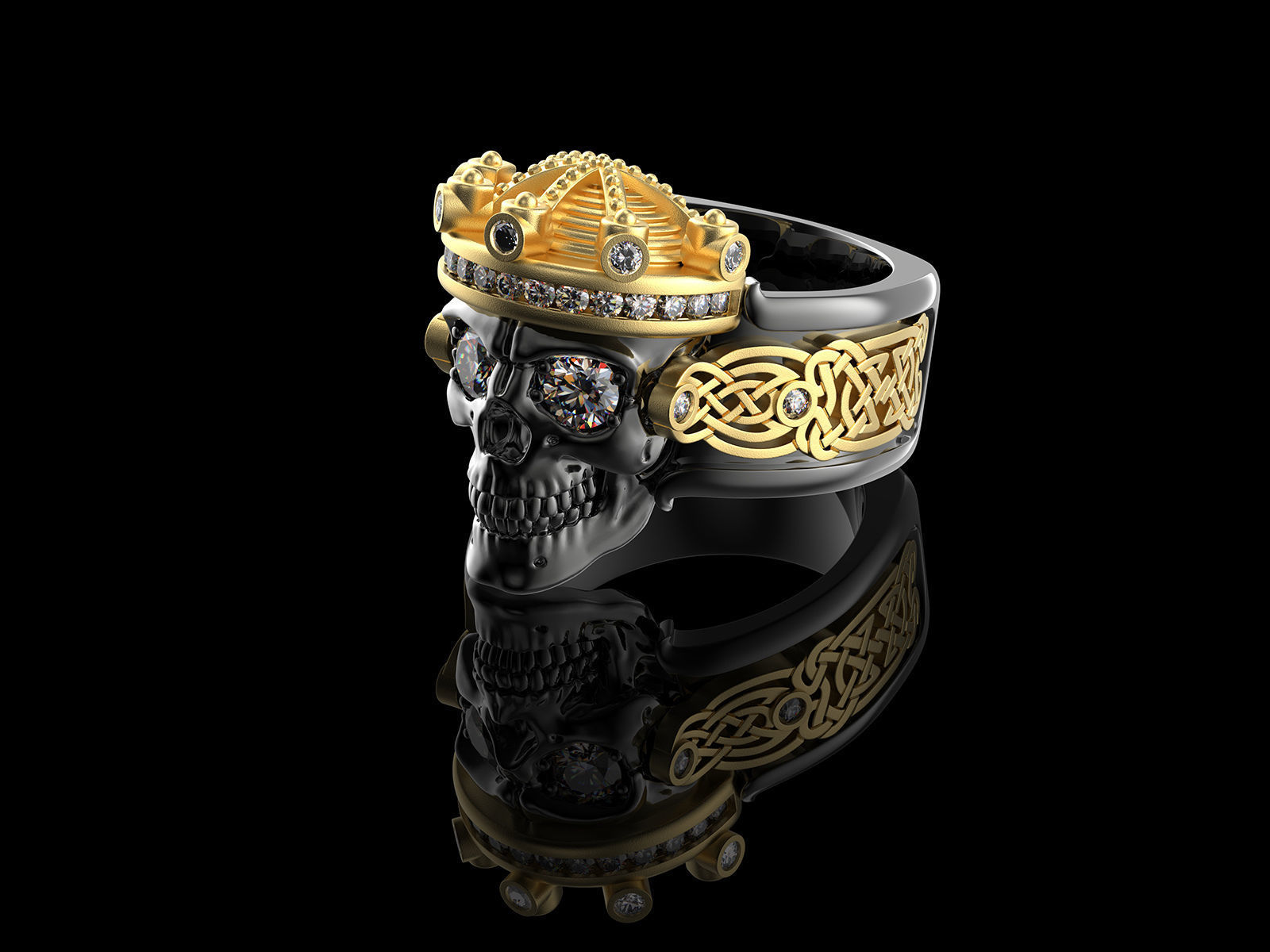 Skull fashion ring 0204 3D print model_21