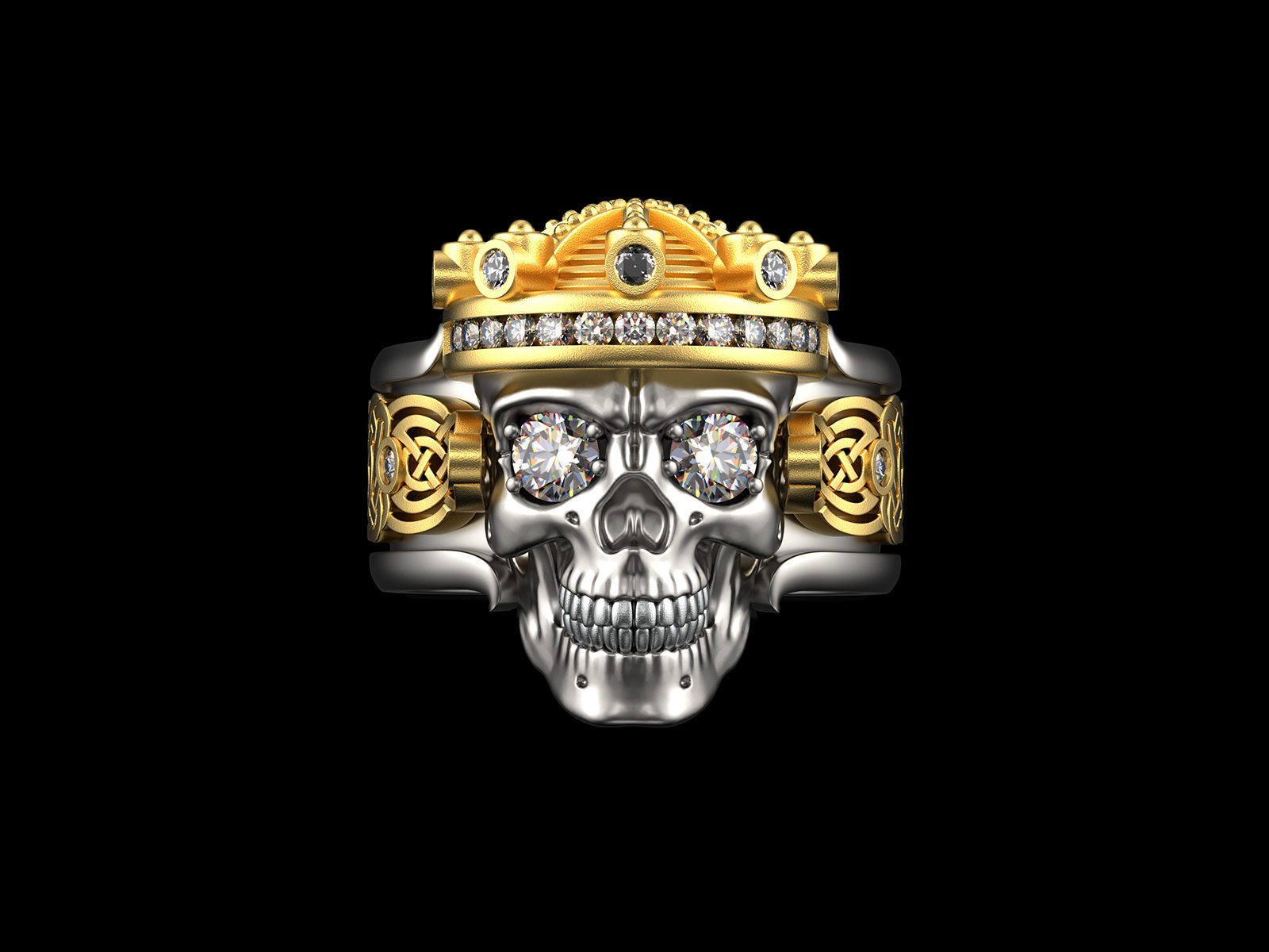 Skull fashion ring 0204 3D print model_15