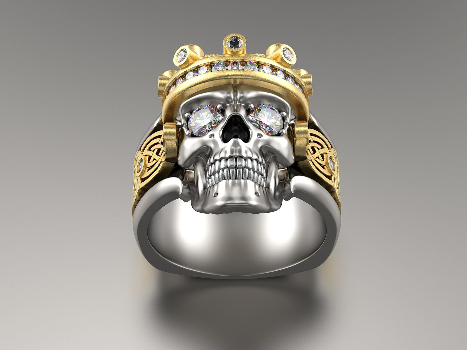 Skull fashion ring 0204 3D print model_10