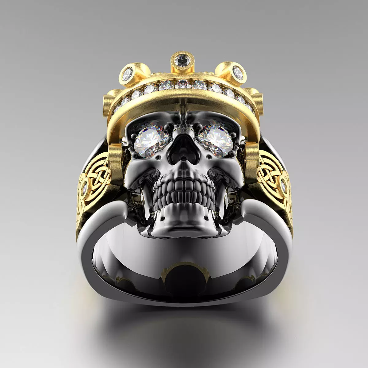 Skull fashion ring 0204 3D print model_0