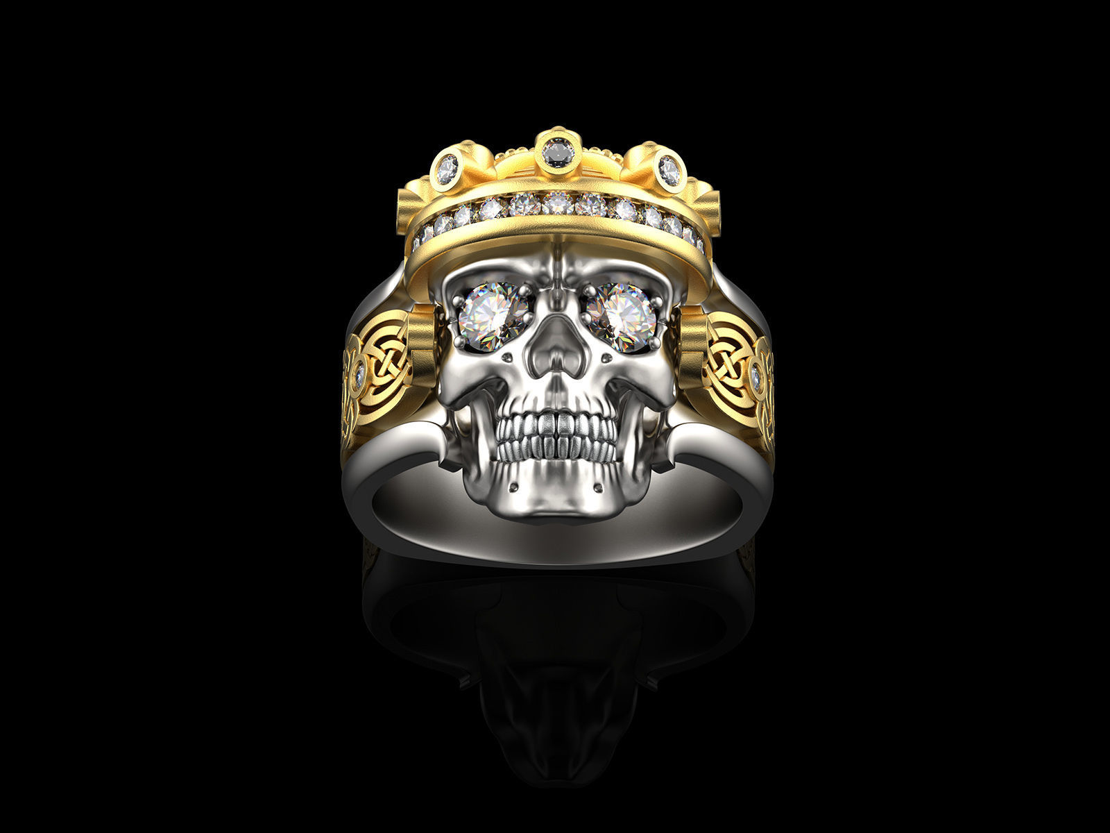 Skull fashion ring 0204 3D print model_14