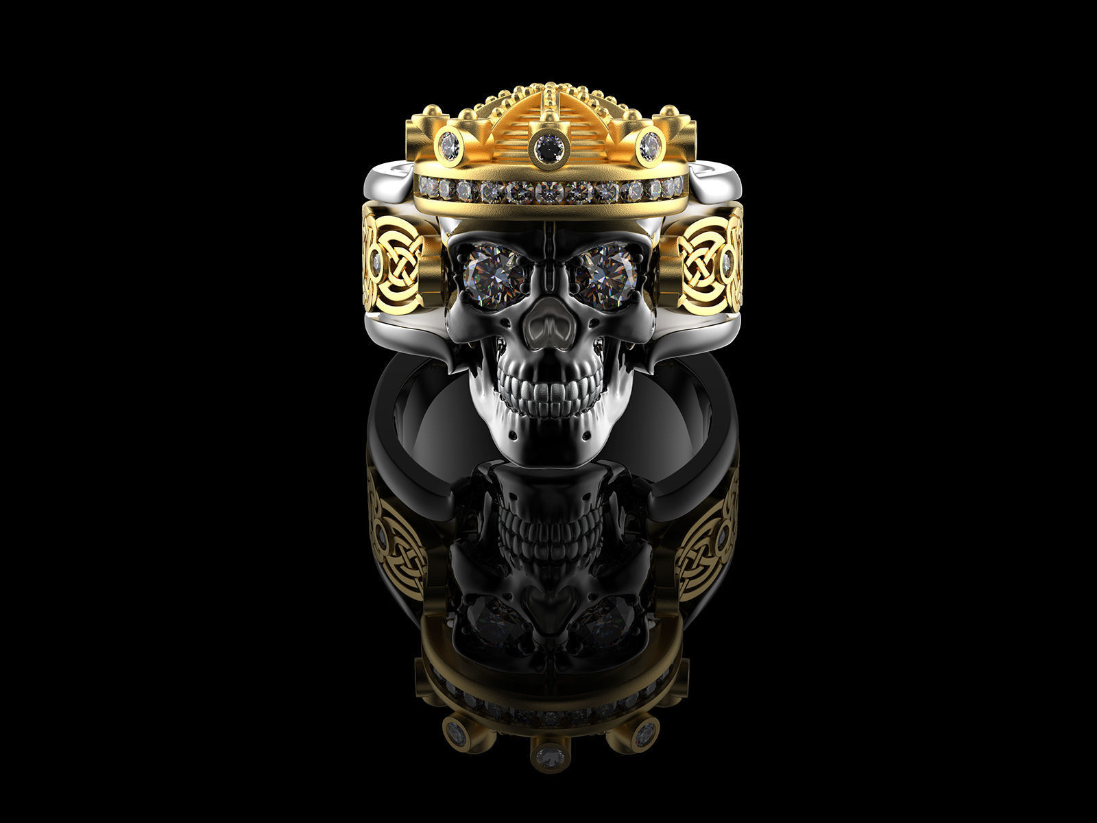 Skull fashion ring 0204 3D print model_18