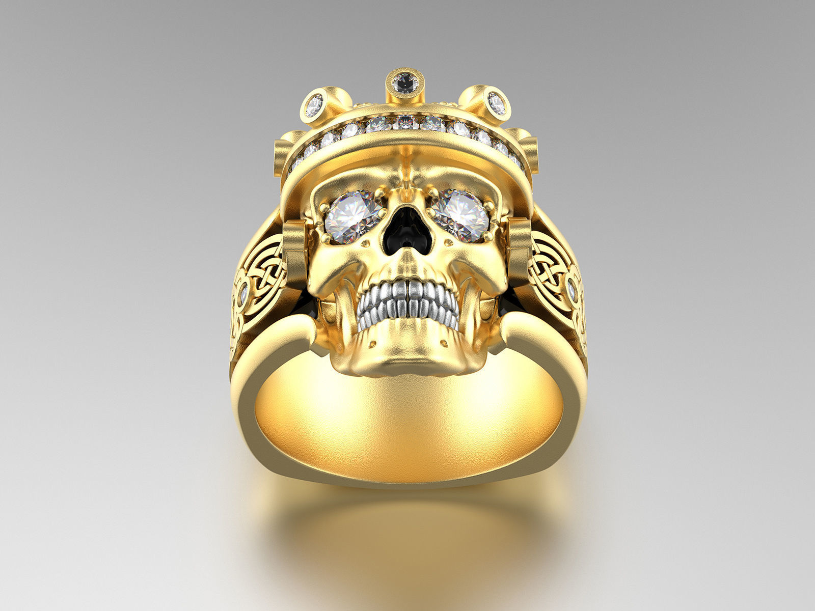 Skull fashion ring 0204 3D print model_7