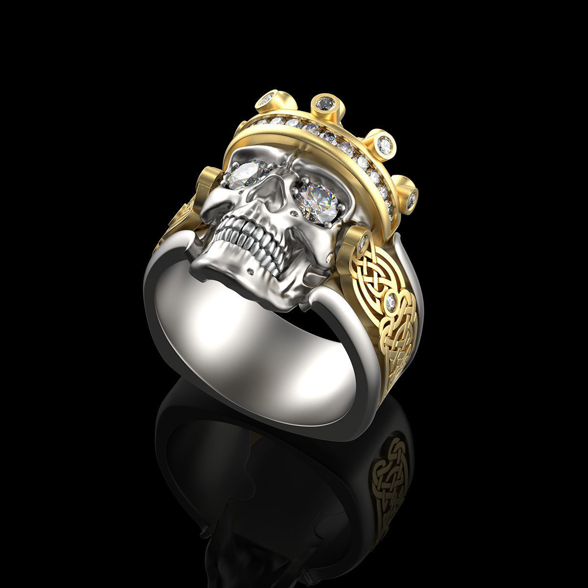 Skull fashion ring 0204 3D print model_22