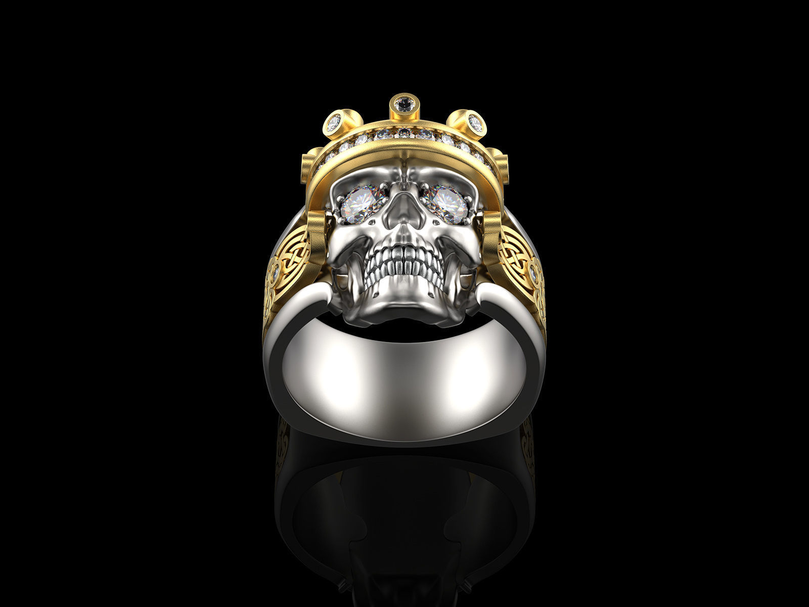 Skull fashion ring 0204 3D print model_13