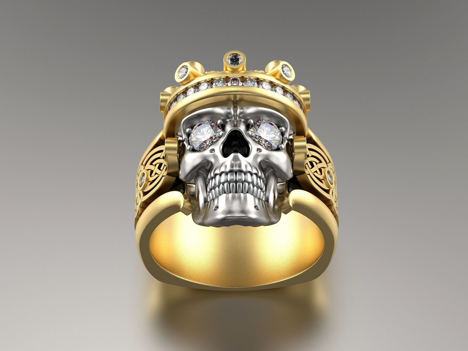 Skull fashion ring 0204 3D print model_8