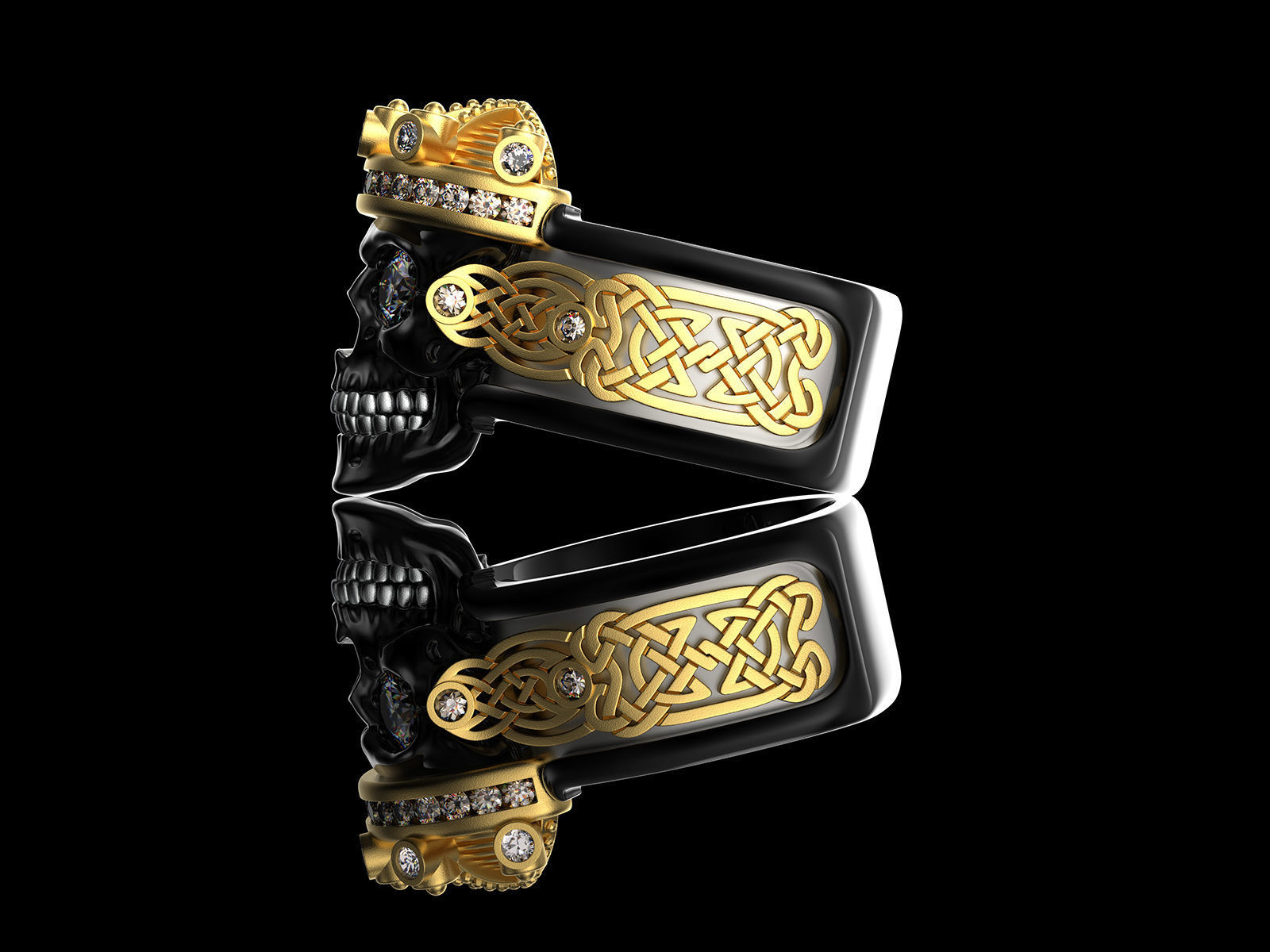 Skull fashion ring 0204 3D print model_19