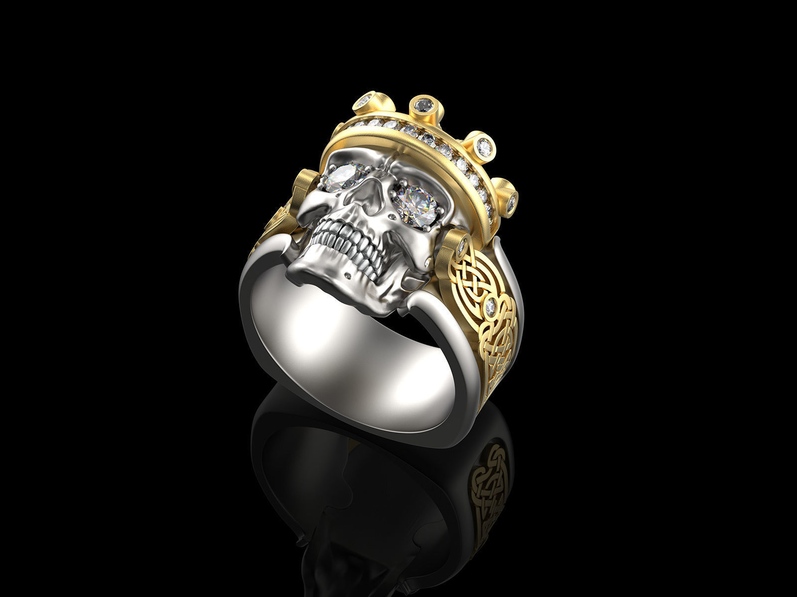 Skull fashion ring 0204 3D print model_12