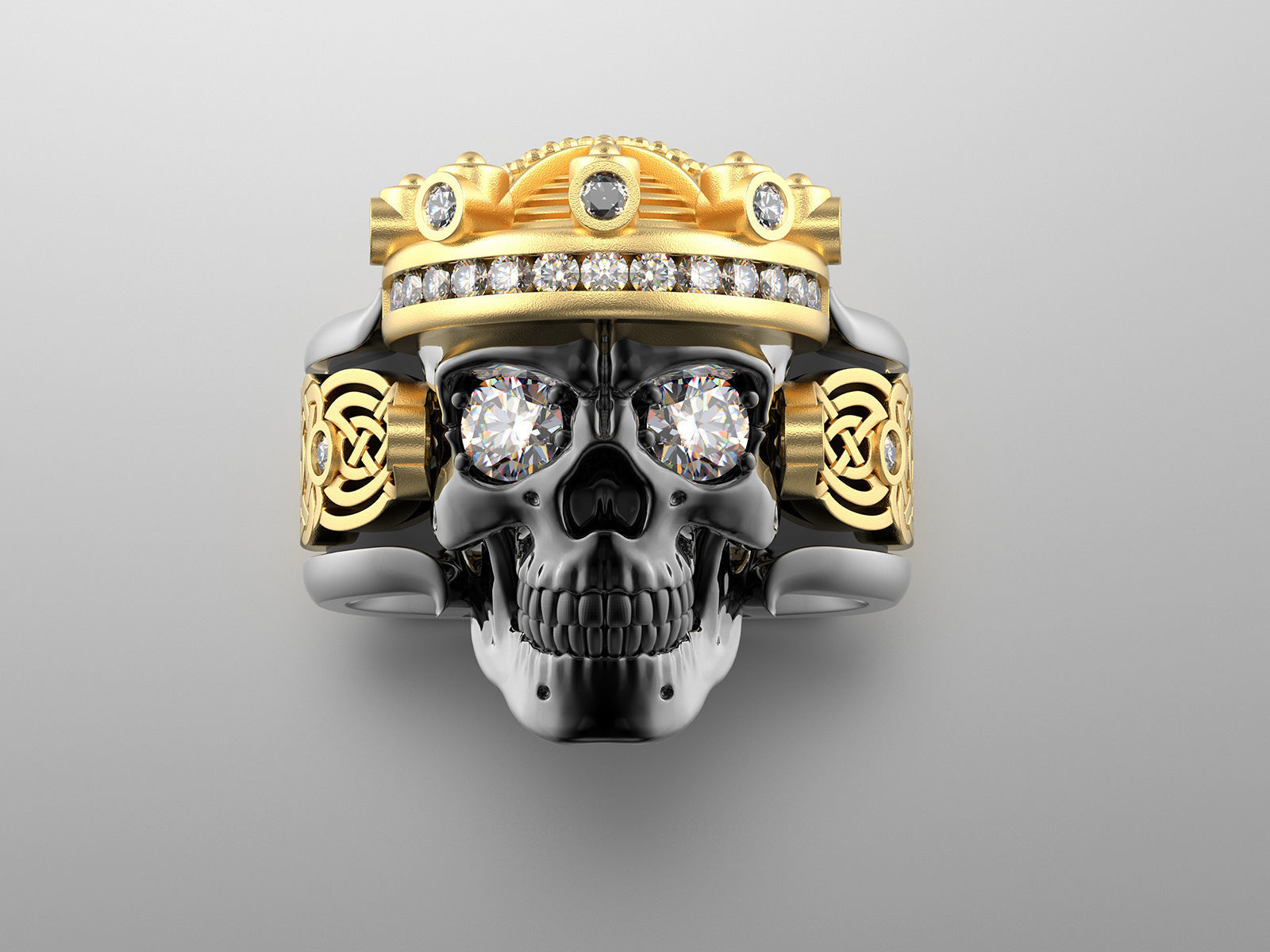 Skull fashion ring 0204 3D print model_1