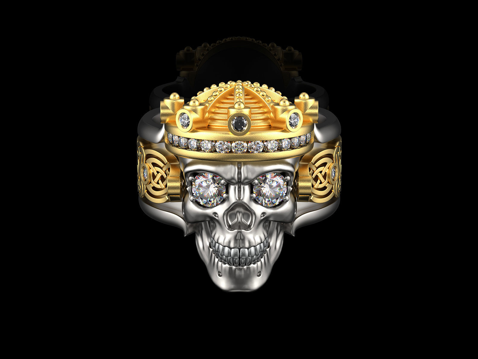 Skull fashion ring 0204 3D print model_16
