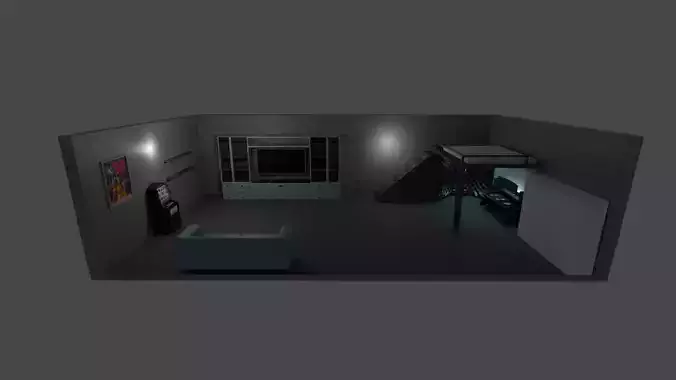 desk gaming room complete