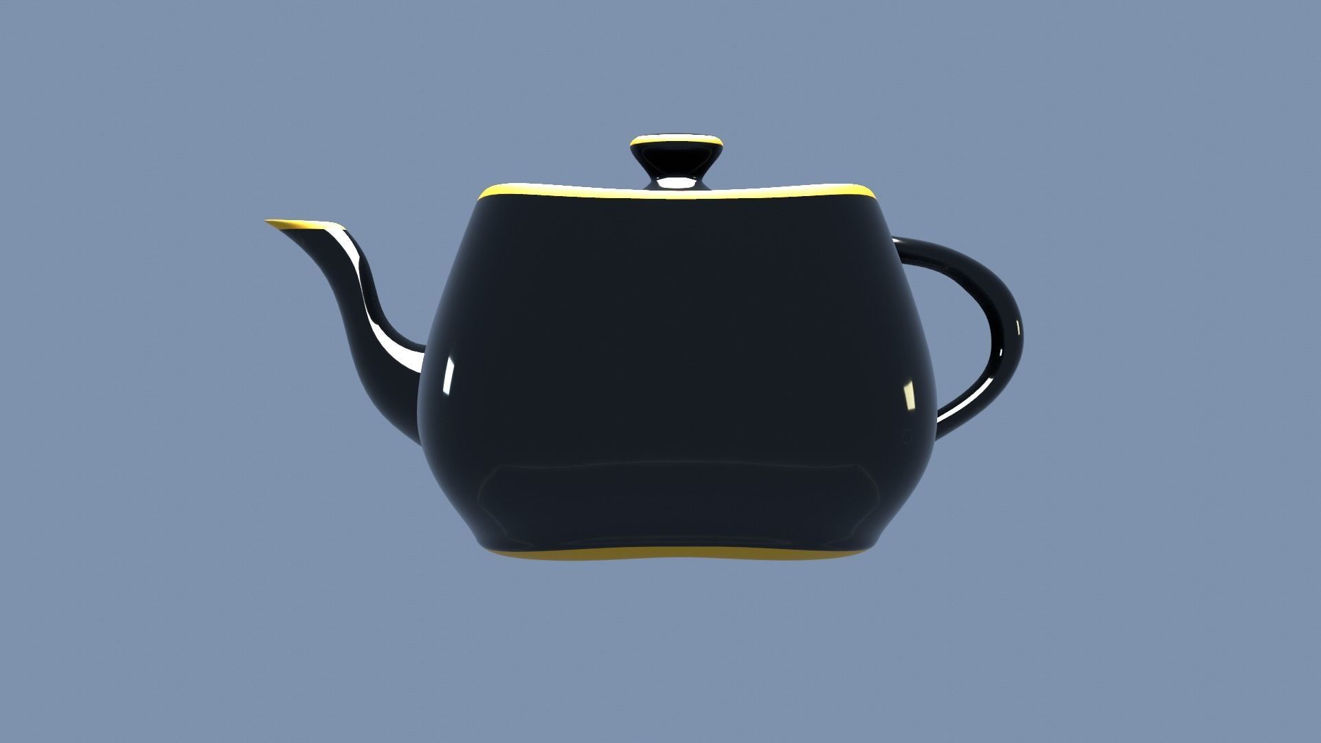 Black Porcelain Tea Set 3D model_32