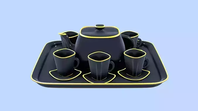Black Porcelain Tea Set