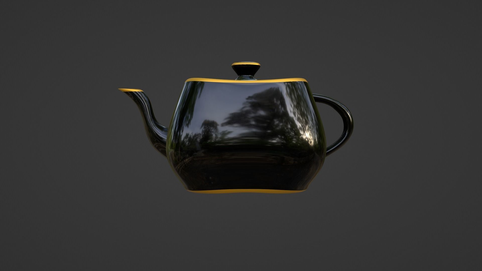 Black Porcelain Tea Set 3D model_31
