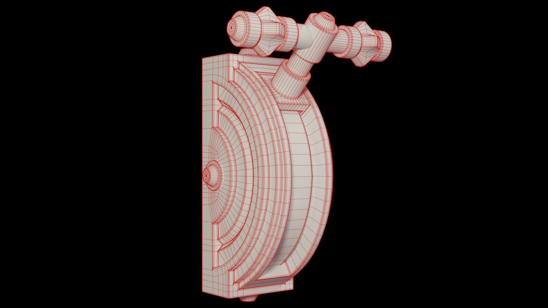 Wall Mounted Lever Mechanism Low-poly 3D model_5