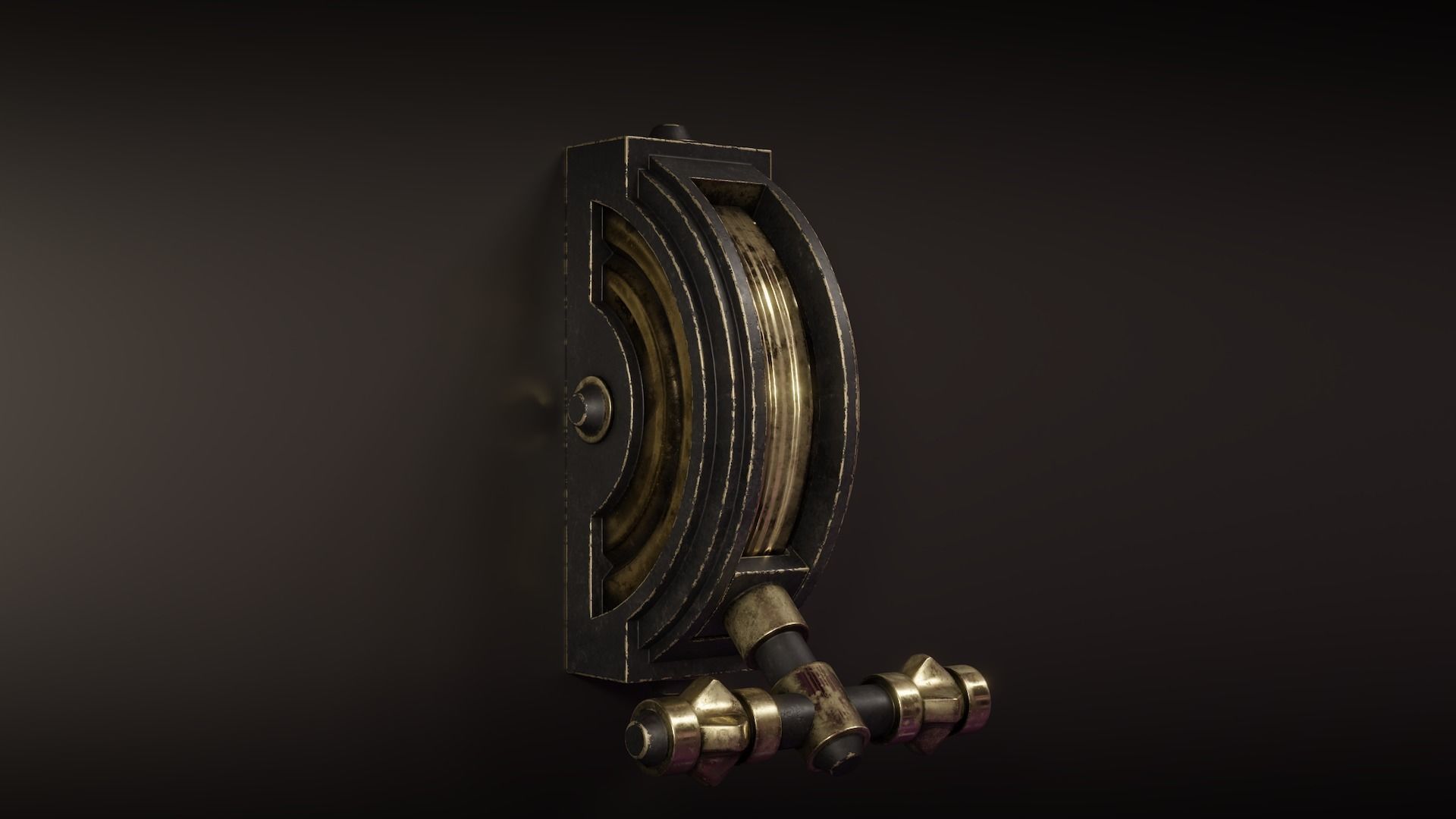 Wall Mounted Lever Mechanism Low-poly 3D model_4