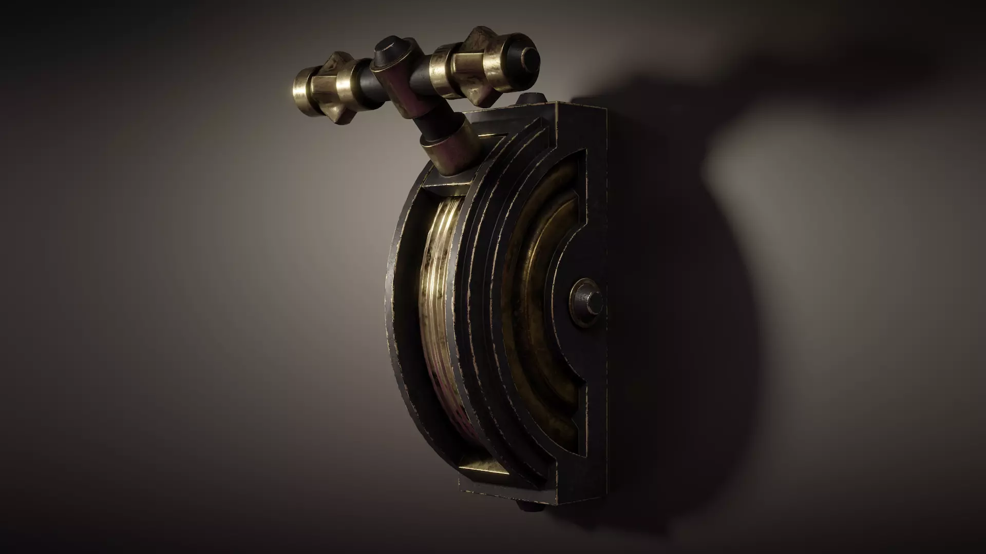 Wall Mounted Lever Mechanism Low-poly 3D model_0