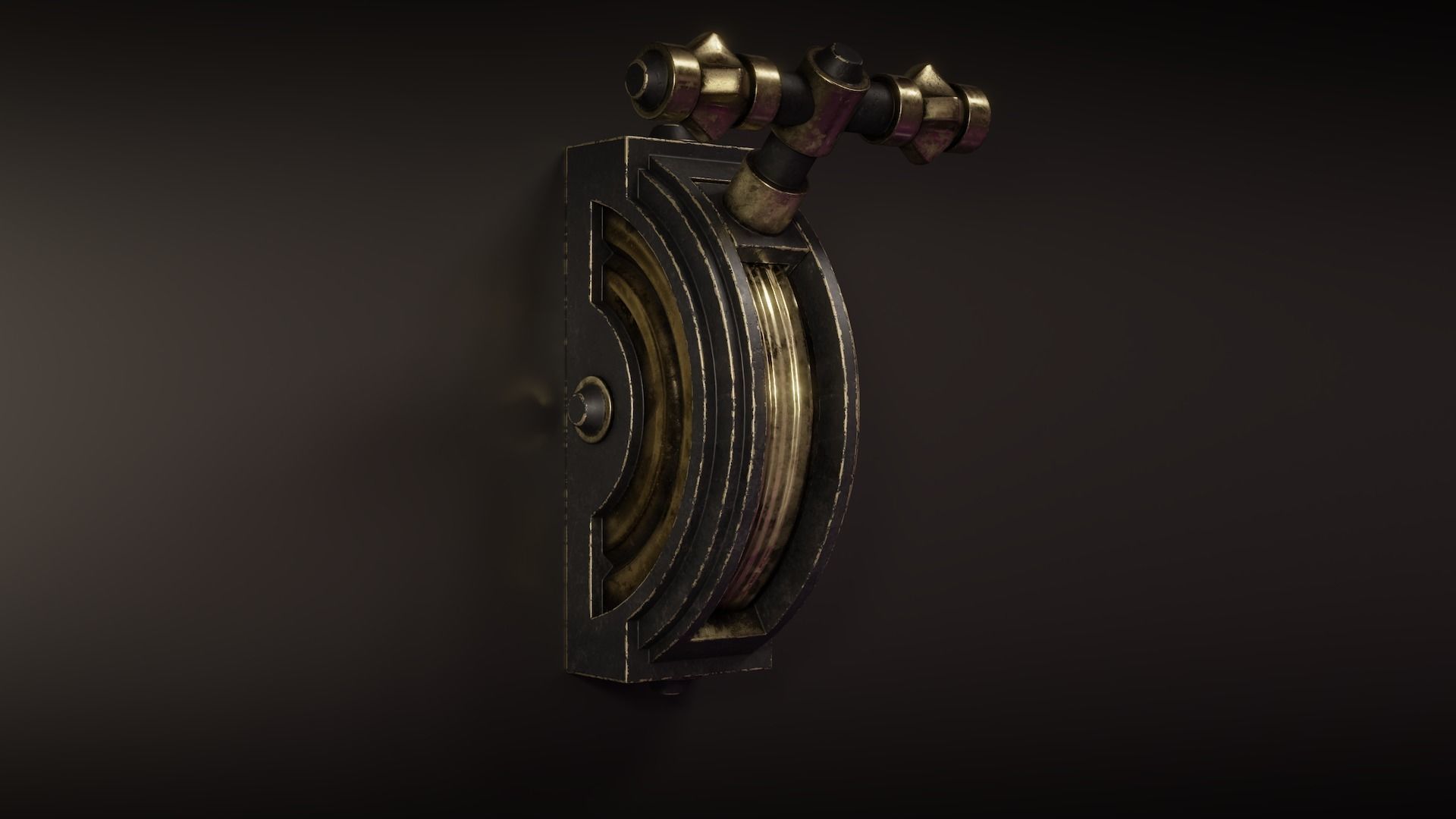 Wall Mounted Lever Mechanism Low-poly 3D model_2
