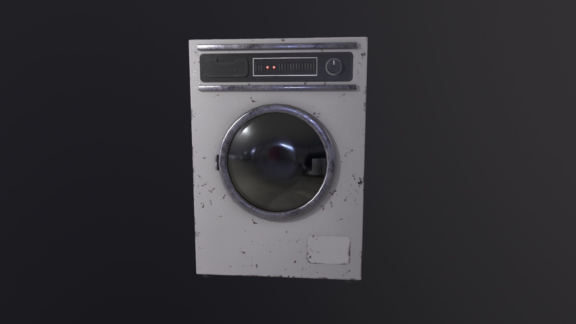 Old Washing Machine 3D Model Low-poly 3D model_2