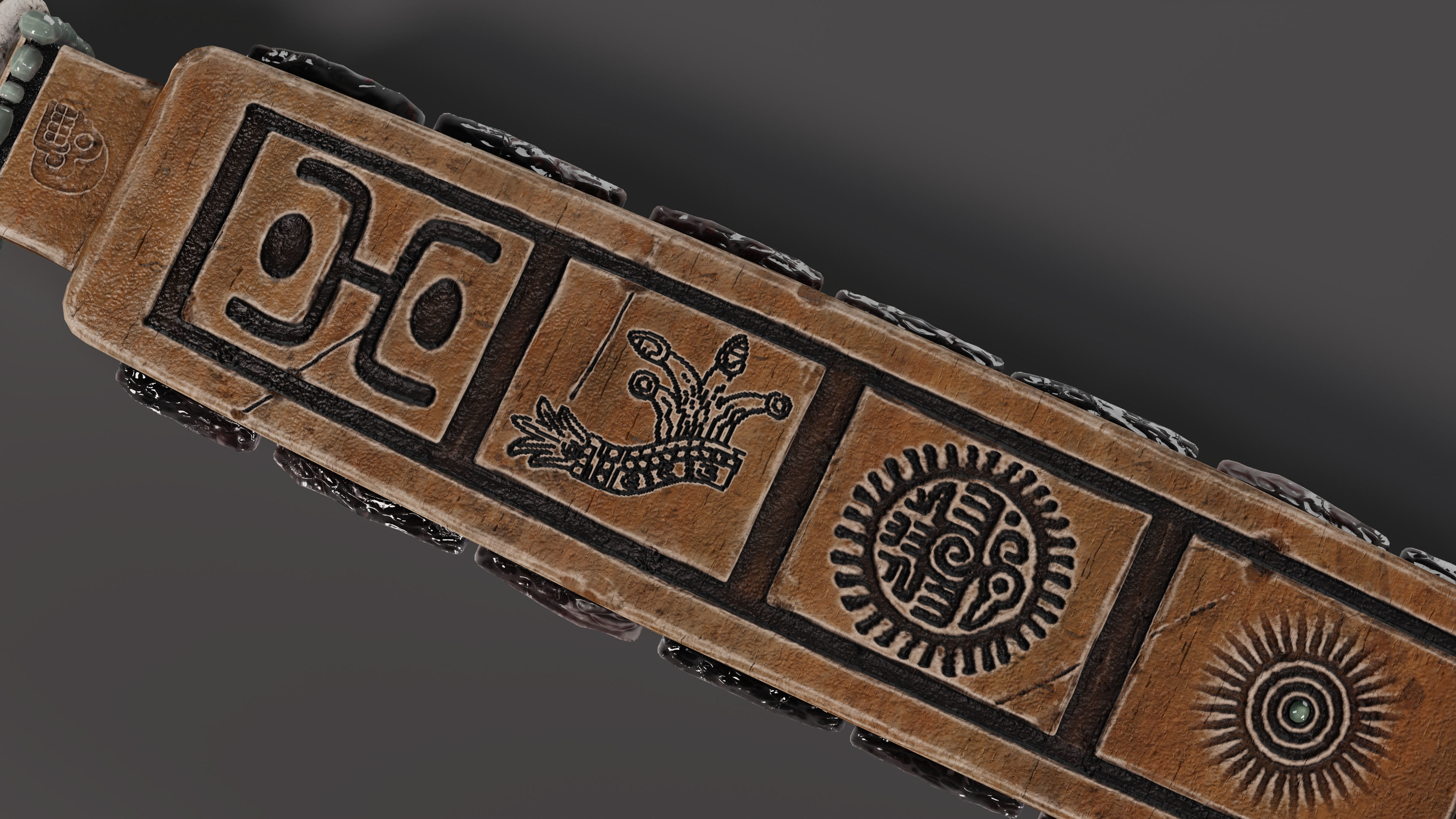 Macuahuitl Low Poly 3D Model Low-poly 3D model_2