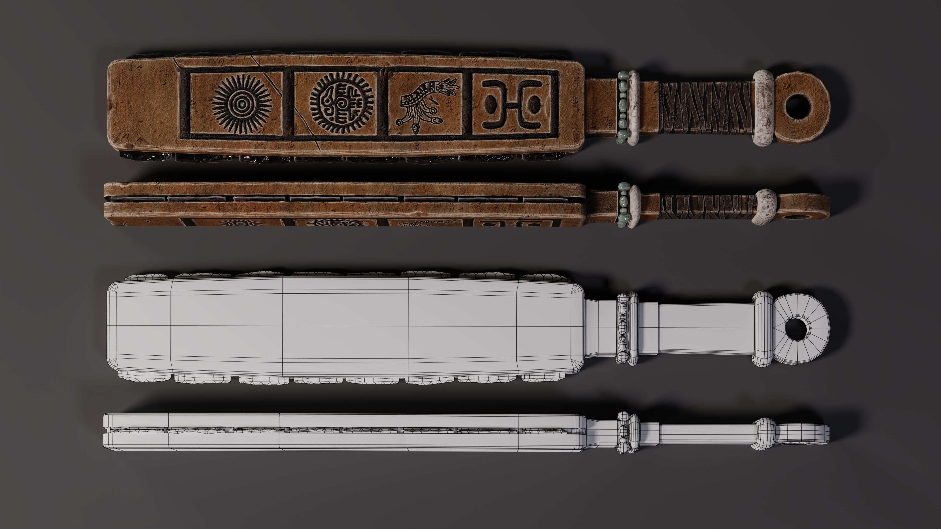 Macuahuitl Low Poly 3D Model Low-poly 3D model_1