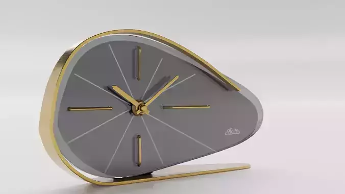 Vintage table clock Low-poly 3D model