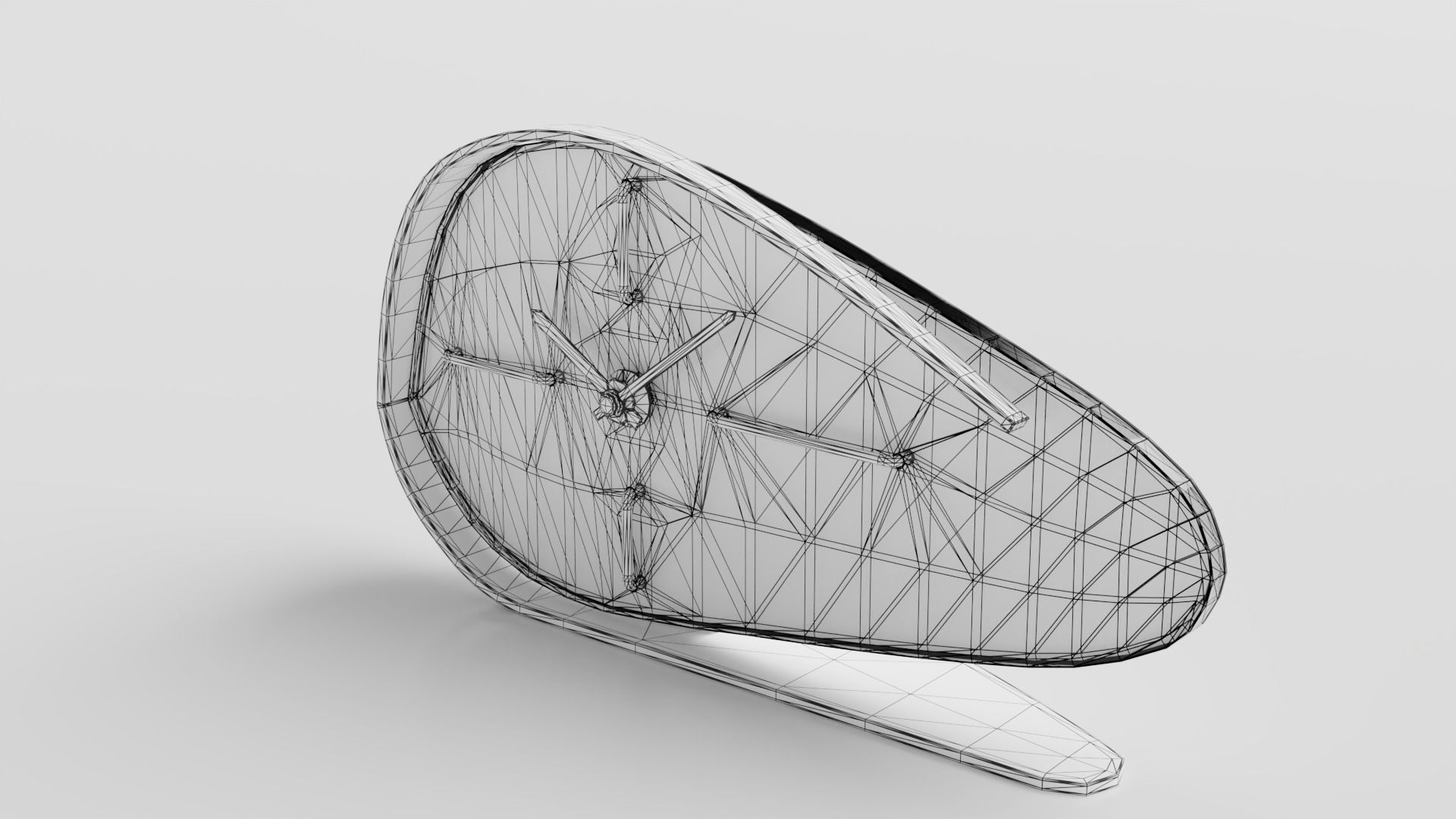 Vintage table clock Low-poly 3D model_5