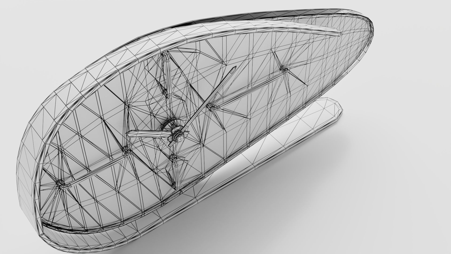 Vintage table clock Low-poly 3D model_11