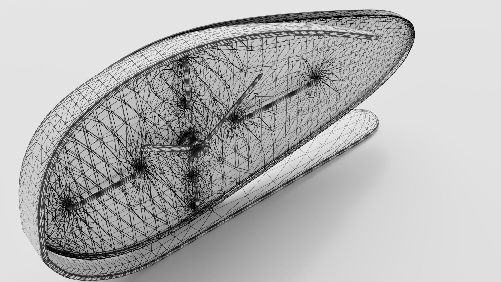 Vintage table clock Low-poly 3D model_10