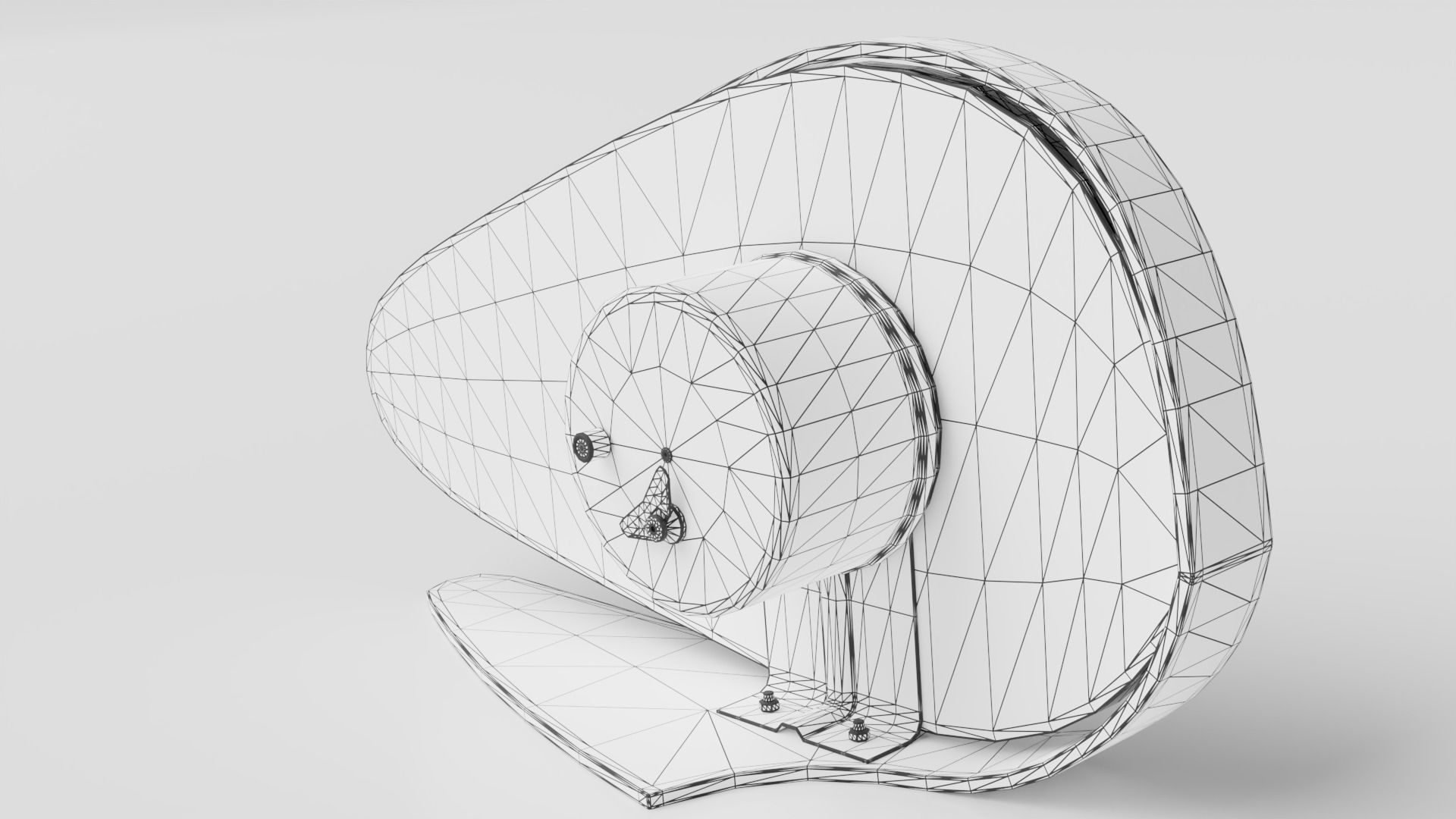 Vintage table clock Low-poly 3D model_8