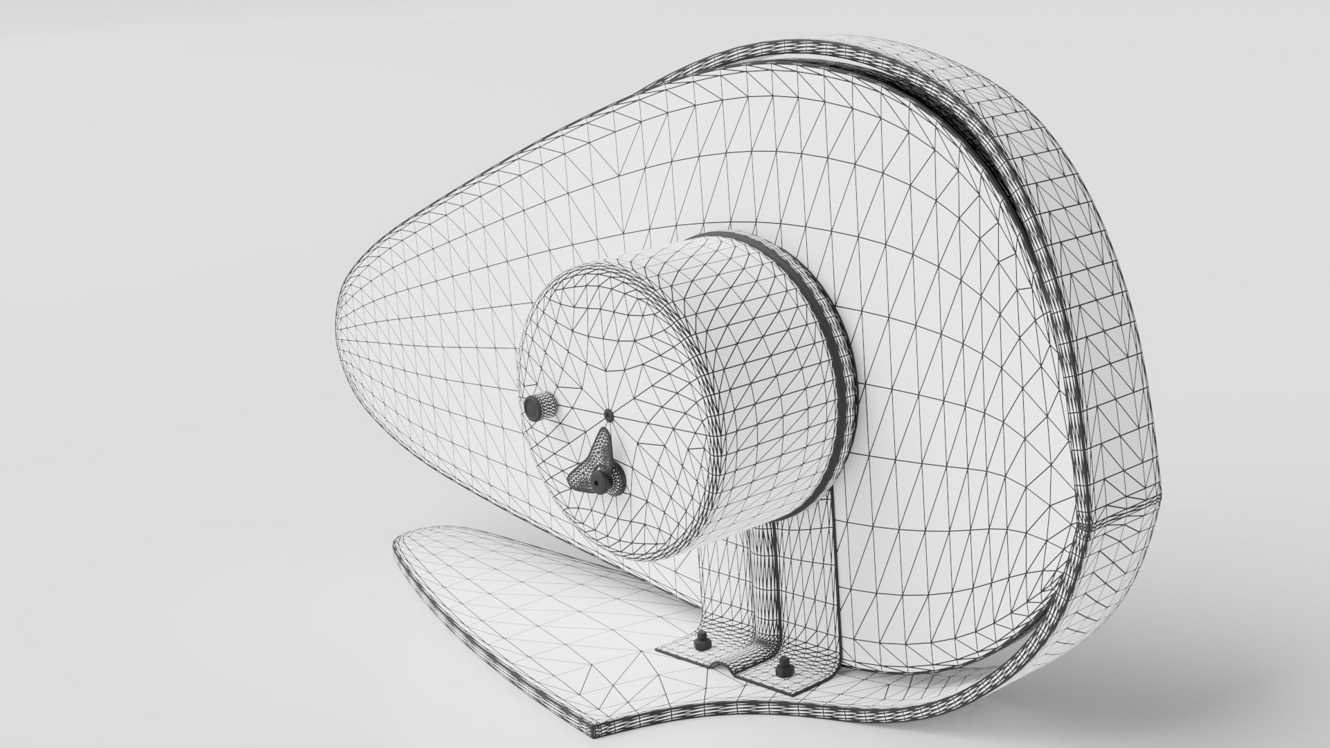 Vintage table clock Low-poly 3D model_7