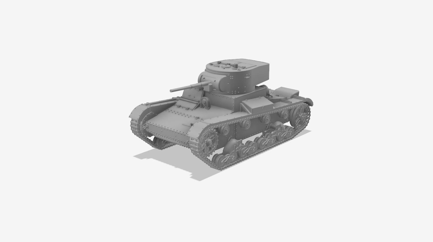 T-26 Mod 1933 - Light tank - 1-100 scale 3D print model_5