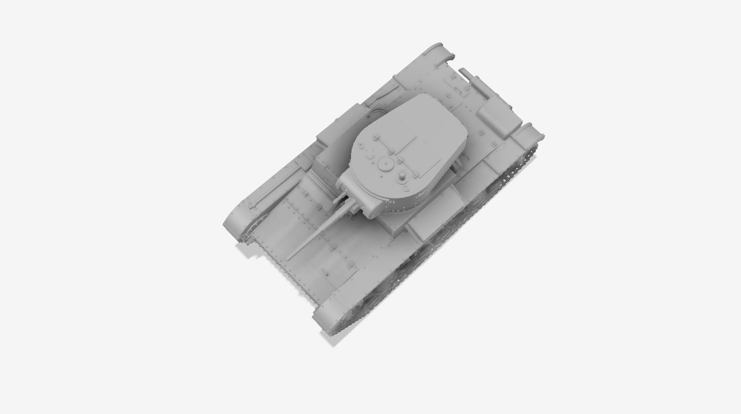T-26 Mod 1933 - Light tank - 1-100 scale 3D print model_6