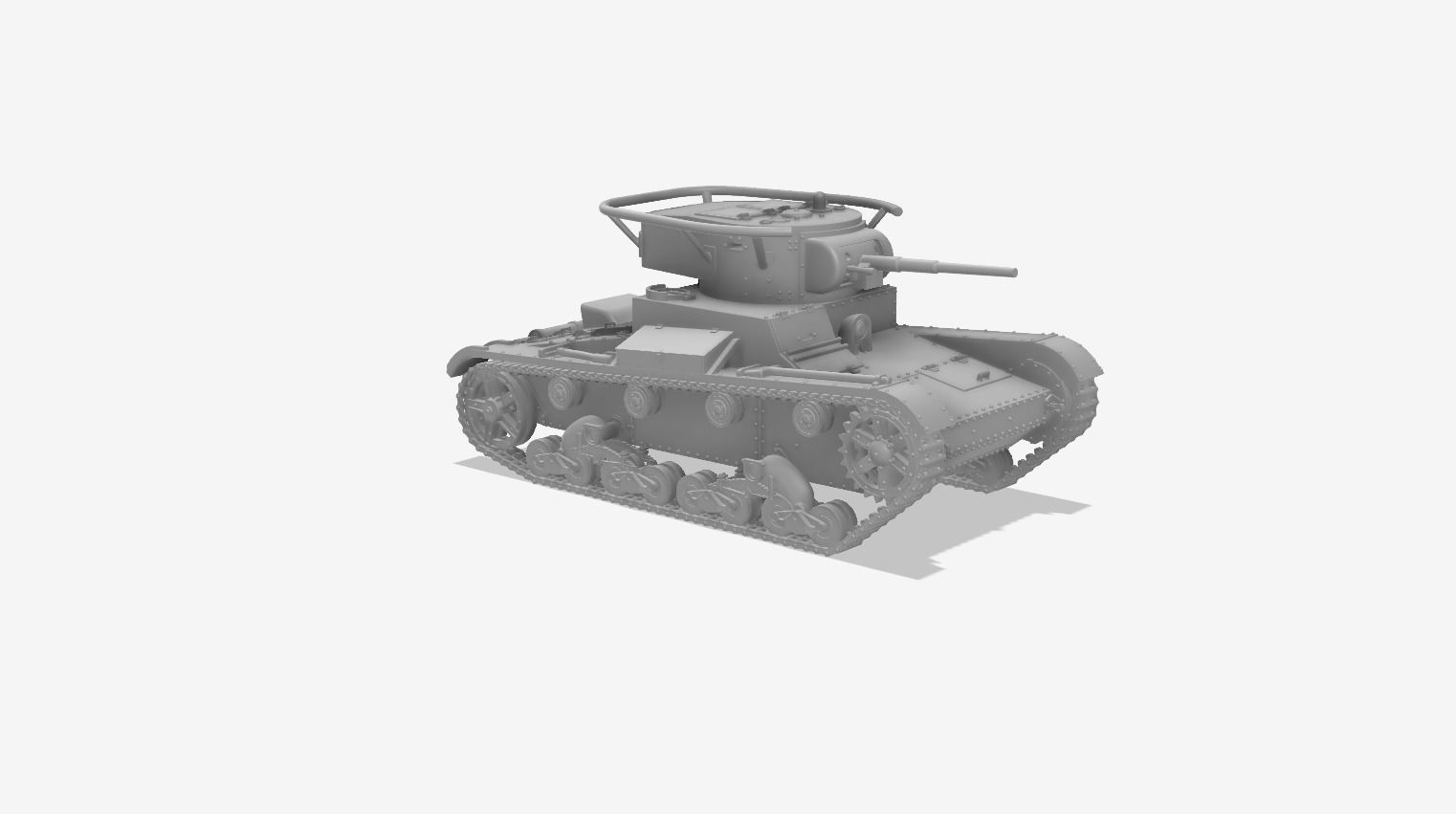 T-26 Mod 1933 - Light tank - 1-100 scale 3D print model_1